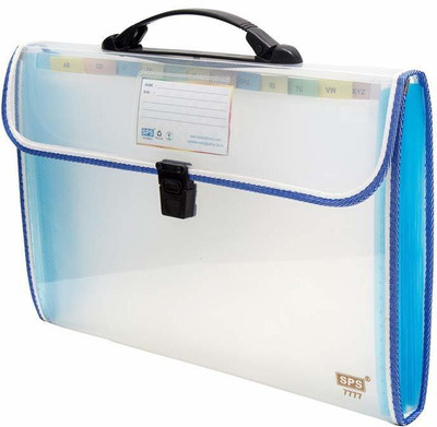 SHB PLASTIC Presents Plastic File Folder A4 Expanding Bag with Handle 7777 (Multicolor)(Set Of 1, White)