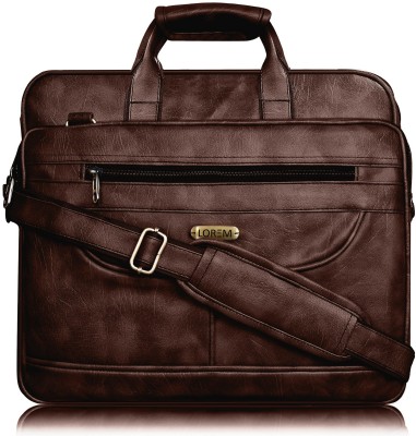 LOREM FZ-BG23 Brown Color Large-Big Expandable Cross Body Laptop Shoulder+Briefcase Bag for Office-Business Professional Travel Waterproof Messenger Bag(Brown, 30 L)
