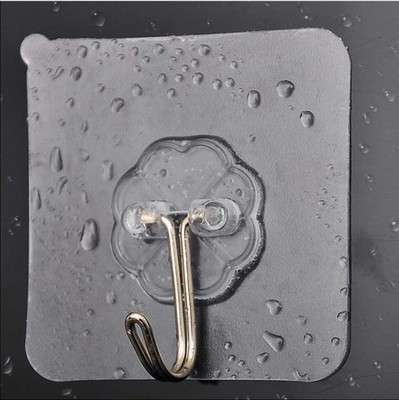 RadhaTex 10Pcs Self Adhesive Wall Hooks, Heavy Duty Sticky Hooks for Hanging 10KG (Max) Hook 1(Pack of 10)