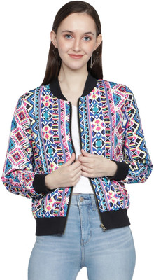 NUEVOSDAMAS Full Sleeve Geometric Print Women Jacket