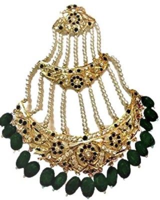 hurrio Brass, Crystal Gold-plated Green Jewellery Set(Pack of 1)