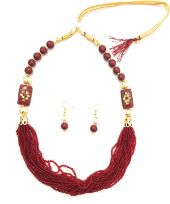 athizay Crystal Red Jewellery Set(Pack of 1)