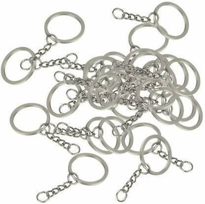 ShopTalk Silver 28mm Open Jump Ring Connector Key Case(pack of 25) Key Chain