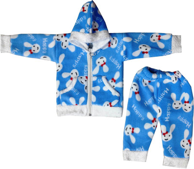 Shreesai Baby Boys & Baby Girls Casual Jacket Pyjama(blue)