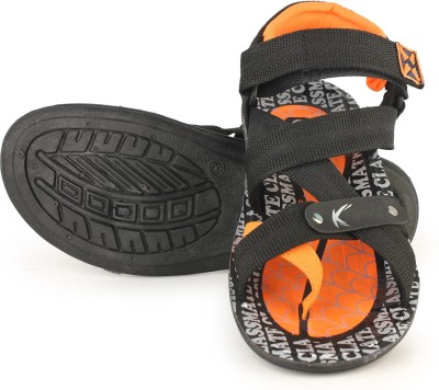 KANEGGYE Boys Velcro Sports Sandals(Orange , 12 - 13 Years)