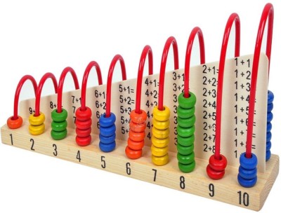 Trinkets & More Wooden Calculation Shelf | Abacus Counting Addition Subtraction | Maths Learning Educational Kit Toy for Kids 3+ years(Multicolor)