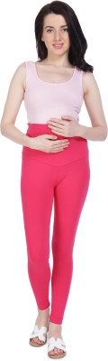 Mothersyard Ankle Length Maternity Wear Legging(Pink, Solid)