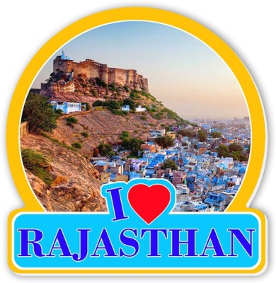 Regalocasila I Love Rajasthan Acrylic Fridge Magnet Pack of 1(Multicolor)