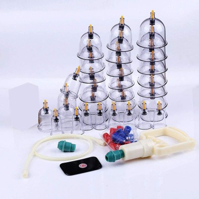 AcuHealth 32C-1 Biomagnetic Chinese Vacuum Cupping Therapy Set 32 Cup Massager(TRANSPARENT)