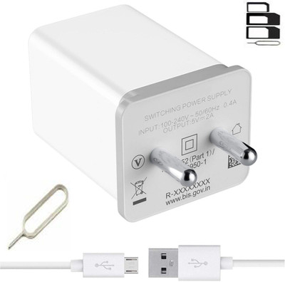 Shopnet Wall Charger Accessory Combo for Xiaomi Redmi 6A Plus, Samsung Galaxy A7 (2018) / A 7, Realme 3i, Samsung Galaxy A10, Samsung Galaxy On8, Samsung Galaxy On5, Alcatel 3T 10, Samsung Galaxy J6+ / J 6 Plus, Xiaomi Redmi 4, realme 1, realme 2, realme 2 pro, realme 3, realme 3 pro, realme 3i, rea
