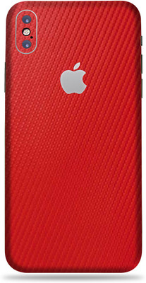LAMHA Apple iPhone X Mobile Skin(Ultra Super Red Carbon Fiber With High Matte Finish.)