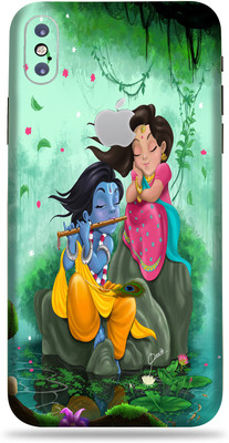 LAMHA Apple iPhone X Mobile Skin(Ultra Super Radha Sang Kanha With High Matte Finish.)