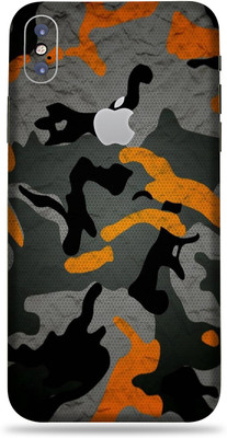 AsSkin Apple iPhone X, Apple iPhone X Mobile Skin(Ultra Super camo orange With High Matte Finish.)