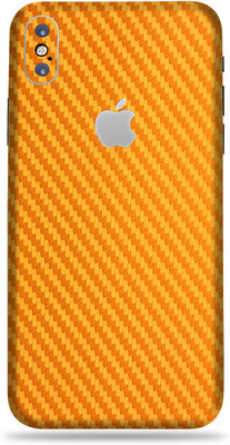 AsSkin Apple iPhone X, Apple iPhone X Mobile Skin(Ultra Super carbon fiber golden With High Matte Finish.)