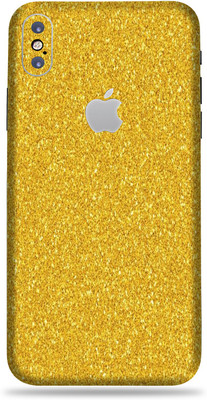 BUGGU Apple iPhone X, Apple iPhone X Mobile Skin(Ultra Super Golden Glitter Skin With High Matte Finish., Mobile Skin (Back+Side+Camera))