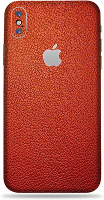 BUGGU Apple iPhone X, Apple iPhone X Mobile Skin(Ultra Super Red Leather Skin With High Matte Finish., Mobile Skin (Back+Side+Camera))