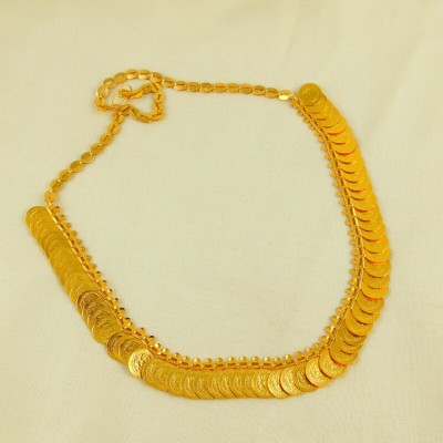 Happy Stoning Happy Stoning Gold Plated Laxmi coin necklace for women Gold-plated Plated Brass Chain