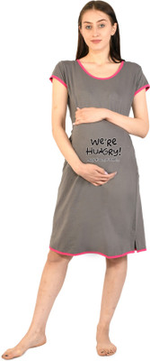 Sillyboom Women Maternity/Nursing Nighty(Grey)