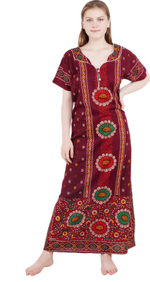 LDHSATI Women Nighty(Maroon)