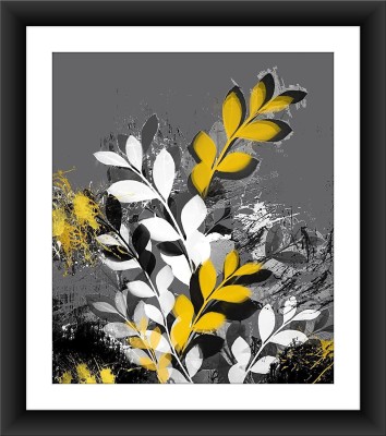 SHSWorks Magic Leaf Framed Floral Wall Art Canvas Painting Signed by Artist for Living Room Bedroom Home & Office Décor Copyright Protected Digital Reprint 17 inch x 15 inch Painting(With Frame)