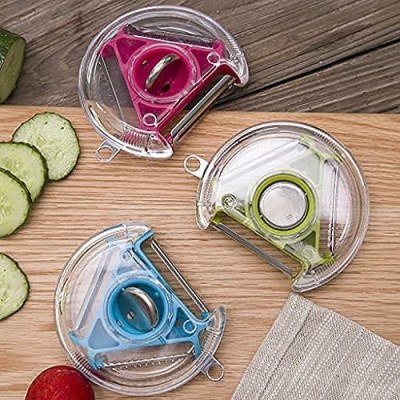 Mahek 3 in 1 Vegetable Peeler, Multi Functional Fruit Peelers with 3 Sharp Blades and Protective Covers, Stainless Steel Peelers Durable for Peeling Apple Potato Tomato (Pack of 3 , Multi Color ) Y Shaped Peeler(Multicolor Pack of 3)