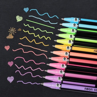 BANSURI ARISTOCRATIC Gel Color Pen Set Refills (Mixed, Set Of 48) | Metallic Pastel Neon Sketch Drawing Color Pen | Multi Color Gel Pens School Stationery Marker for Kids Gifts. Gel Pen Refill(Pack of 48, Multicolor)