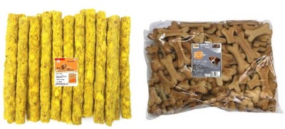 SAWAY Saway Dog Calcium Treats Dog Dry Big Biscuits 150gr,Rawhide Chicken Munchy Stick (Yellow) 150gr (Pack of 300Gr) Chicken, Egg 0.3 kg Dry Adult, New Born, Young, Senior Dog Food