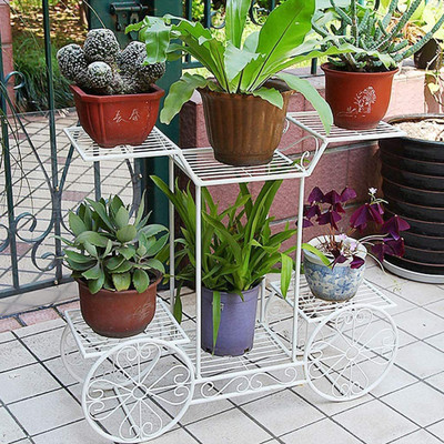 Dime Store 6 tier pot stand-white Plant Container Set(Metal)