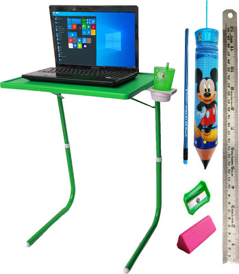 sai praseeda PouchSharpnerEraserMetalScalePencil Plastic Portable Laptop Table(Finish Color - GREEN, DIY(Do-It-Yourself))