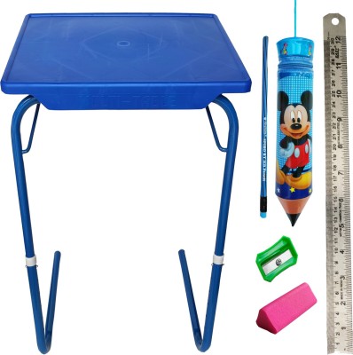 sai praseeda PouchSharpnerEraserMetalScalePencil Plastic Portable Laptop Table(Finish Color - BLUE, DIY(Do-It-Yourself))