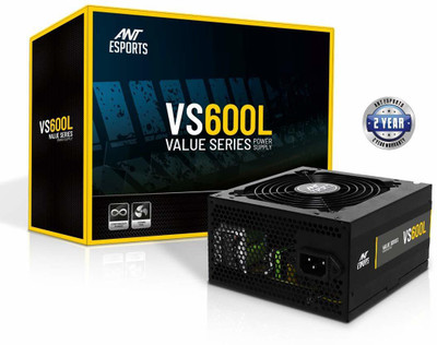 Ant Esports VS600L 600 Watts Gaming PSU with 4 SATA Cables(Black)