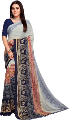 Kanooda Prints Printed Bollywood Georgette Saree(Grey)