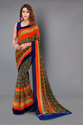 Anand Sarees Printed Daily Wear Georgette Saree(Multicolor)
