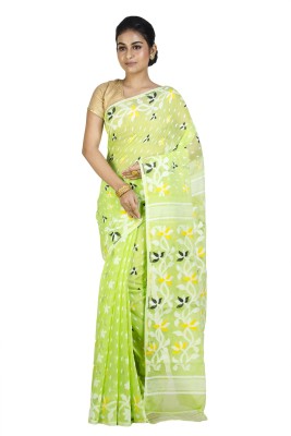 Upama Fabric Self Design Bollywood Cotton Silk Saree(Light Green)