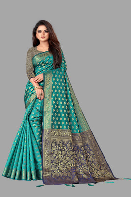 88% OFF on VBHP FASHION Woven Banarasi Satin, Jacquard Saree(Gold, Green) 88% OFF on VBHP FASHION Woven Banarasi Satin, Jacquard Saree(Gold, Green)