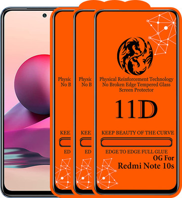Strivex Edge To Edge Tempered Glass for Redmi Note 10s(Pack of 3)