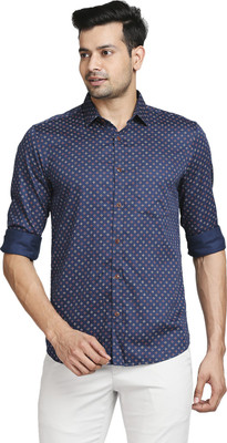 COLORPLUS Men Printed Casual Blue Shirt