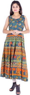 Drashti Textiles Anarkali Gown(Blue)