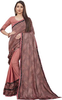 JAY AMBEY FABRICS Self Design Bollywood Lycra Blend Saree(Pink)