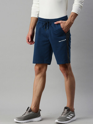 WROGN Solid Men Blue Casual Shorts