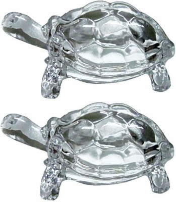 giftsgods GLASS TORTOISE FOR FENG SHUI AND VASTU PACK OF 1 PIECE. Decorative Showpiece  -  7 cm(Crystal, Clear)