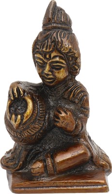 Crafthut Brass Decorative Lord Krishna With Matki Statue/Idol/ Murti For Home Decor|Pooja|Showpiece Living Room Gift Decorative Showpiece  -  5.6 cm(Brass, Brown)