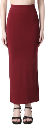 Syolo Solid Women Pencil Maroon Skirt