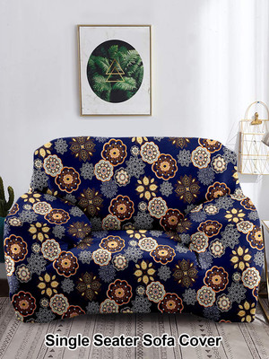 Cortina Polyester Floral 1 Seater Sofa Cover(Multicolor Pack of 1)