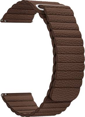 ACM Leather Watch Strap for Noise Colorfit Ultra 2 Le Smartwatch Belt Brown Smart Watch Strap