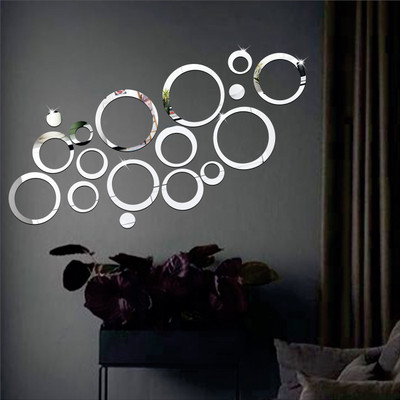 wall1ders 63.5 cm 30 Rings Golden Self Adhesive Sticker(Pack of 18)