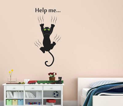 HAPPYSTICKY 95 cm Help Me Self Adhesive Sticker(Pack of 1)