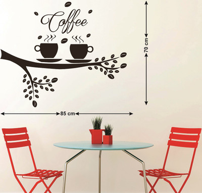 HAPPYSTICKY 70 cm Coffee Self Adhesive Sticker(Pack of 1)