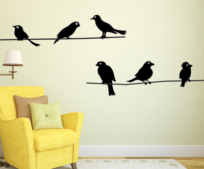 Wallzone 70 cm Bird Removable Sticker(Pack of 1)