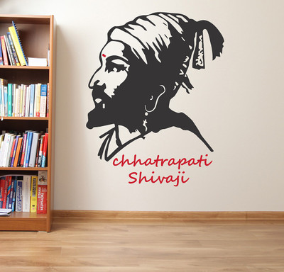 Wallzone 60 cm Shivaji Removable Sticker(Pack of 1)